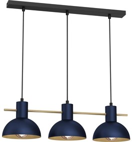 Luster na lanku ESTATE MINI 3xE27/15W/230V modrá