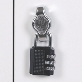 Kovová šatníková skrinka S2, 2-dverová, 1800 x 600 x 500 mm, otočný zámok, červené dvere