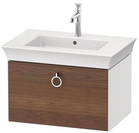 DURAVIT White Tulip závesná skrinka pod umývadlo, 1 zásuvka, 684 x 458 x 410 mm, americký orech masív/biela vysoký lesk, WT425107785