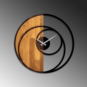 Dekoratívne nástenné hodiny WALLIE CIRCLE 56 cm orech/čierne