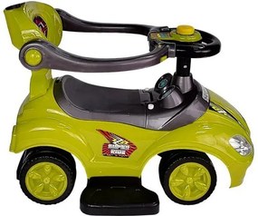 LEAN CARS Detské odrážadlo 3v1 Mega Car s vodiacou tyčou, žlté