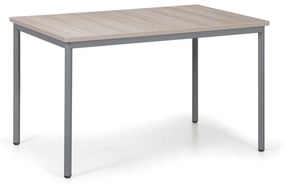 Jedálenský stôl TRIVIA, tmavo sivá podnož, 1200 x 800 mm, dub prírodný