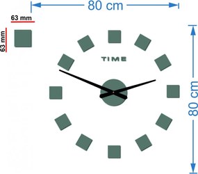 Veľké nástenné hodiny štvorece | SENTOP 12P036