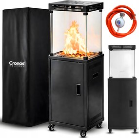 Vykurovací Parasol Terasový Plynový Piramida Cheopsa Čierny 11 kW