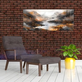 Obraz - Maľba horskej krajiny (120x50 cm)