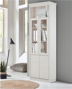 Biela vitrína z borovicového dreva 74x223 cm Anita – Støraa