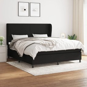 Posteľný rám boxspring s matracom čierny 160x200 cm látka 3127815