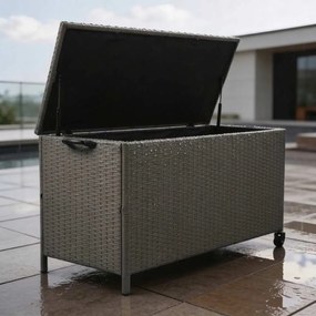 Sivý záhradný úložný box z technoratanu XL