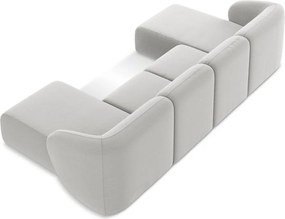 Svetlosivá zamatová rohová pohovka (do tvaru "U") Lani – Makamii