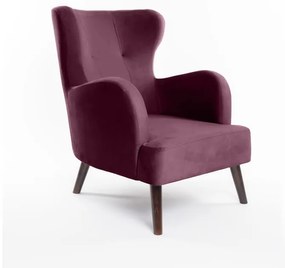Fialové zamatové kreslo ušiak Noemye – Bonami Selection