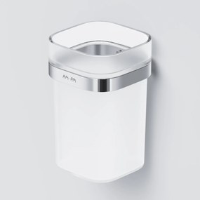 Sklenený pohár na zubné kefky AM.PM Func A8F34300 nástenný, chróm