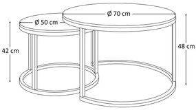 KONFERENČNÝ STOLÍK LEONARDO 2V1 KAŠMÍR + BIELY MRAMOR