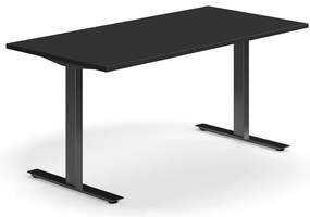 Kancelársky stôl QBUS, rovný, 1600x800 mm, T-rám, čierny rám, čierna