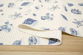 Kúpeľňová penová rohož softy-tex 820 krémová / modrá, mušle
