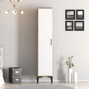 Šatníková skriňa Kiara S (orech + biela). Akcia -18%. Vlastná spoľahlivá doprava až k Vám domov. 1088408