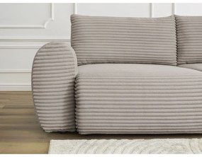 Svetlosivo-béžová menčestrová rozkladacia pohovka 257 cm Lucien – Bobochic Paris