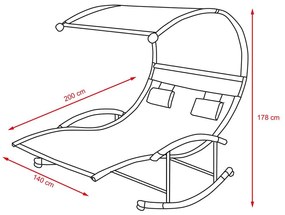 Relaxačné ležadlo - hojdačka pre 2 osoby Avenberg PENELOPE