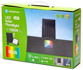Aigostar - LED RGBW Stmievateľný solárny reflektor LED/100W/3,4V IP66 + DO