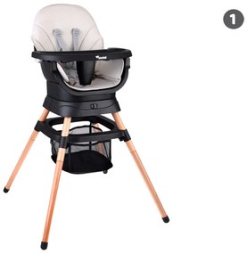 Jokomisiada Viacúčelová otočná stolička na kŕmenie 6v1 pre deti –ZA5659 bežová