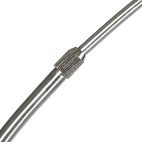 Inteligentná oblúková lampa oceľ s bielym textilným tienidlom vrátane WiFi A60 - Arc Basic