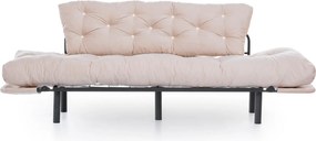 Třímístná rozkládací pohovka Nitta 185 cm krémová