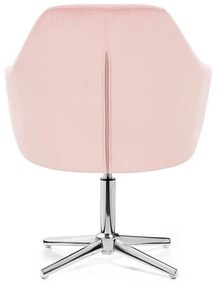 LuxuryForm DESIGN Kreslo ROMA VELUR na striebornom kríži - svetlo ružové
