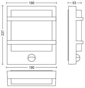 Philips - LED Vonkajšie nástenné svietidlo so senzorom PETRONIA LED/3,8W/230V IP44