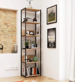 Regál Barna 50 cm dub sonoma/černý