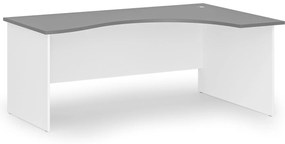 Ergonomický kancelársky písací stôl PRIMO WHITE, 180x120 cm, pravý, biela/grafit