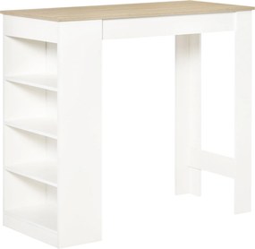 HOMCOM barový stôl pre 2 osoby, vysoký bistro stôl s 4 otvorenými policami do malých priestorov — kuchyňa a obývačka, 115 x 50 x 102,7 cm, moderný, bi