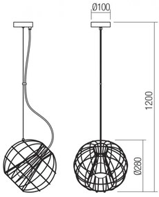 Redo 01-2174 - Luster na lanku GALLILEO 1xE27/42W/230V