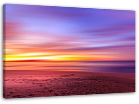 Obraz na plátně Západ slunce fialový - 100x70 cm