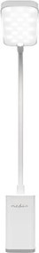 Nedis LTLR10WT - LED stmievateľná nabíjateľná dotyková stolná lampa so svorkou LED/5W/1200 mAh biela