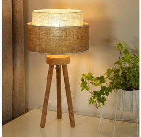 Duolla Duolla - Stolná lampa YUTE BOHO 1xE27/15W/230V hnedá/šedá DU603775