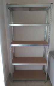 Regál 200x100x40 cm zinkovaný  5-policový, nosnosť 750 kg