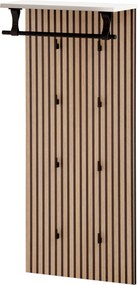 XXXLutz VEŠIAKOVÝ PANEL, čierna, farba duba, 50/110,6/20,9 cm MID.YOU - Vešiakové steny - 000895002301