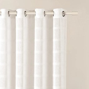 Room99 Záclona na krúžkoch Maura Pásiky Farba: Biela, Veľkosť: 140 x 260 cm