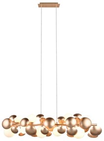 Závesné svietidlo so skleneným tienidlom v zlato-bielej farbe Bubble – Trio Select