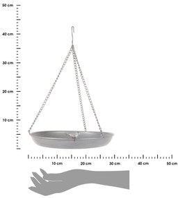 Závesné napájadlo pre vtáky Round, 45x30,5 cm, kov, sivá