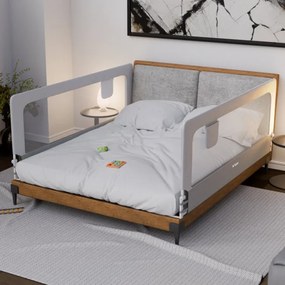 Bezpečnostná zábrana na posteľ Cover 30 biela / sivá 200 cm