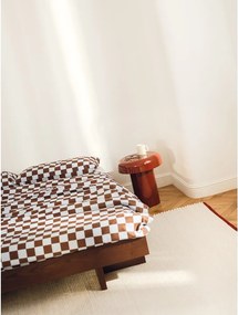 Hnedá dvojlôžková posteľ z MDF v dekore jaseňa bez čela s roštom 180x200 cm Kito – noo.ma
