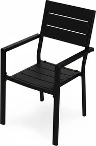 MultiGarden Sada 2 záhradných stoličiek HDPE oceľ - čierna MultiGarden