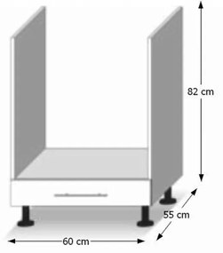 Dolná kuchynská skrinka na rúru Lilouse D 60 ku. Vlastná spoľahlivá doprava až k Vám domov. 788631
