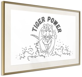 Artgeist Plagát - Tiger Power [Poster] Veľkosť: 45x30, Verzia: Čierny rám