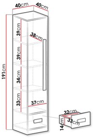 Policová skriňa Rowan RL4 (biela + biela lesklá + sivá). Vlastná spoľahlivá doprava až k Vám domov. 1122867
