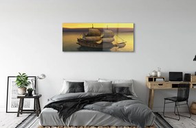 Obraz plexi Yellow sky ship sea 120x60 cm