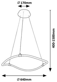 Rabalux 72253 - LED Luster na lanku SERENA LED/34W/230V 4000K
