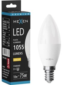 Mexen Nova, LED žiarovka E14, C37, 9W, teplá - 3000K, 945 lm - L102-E14-0930-01
