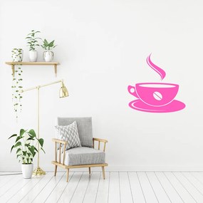 Veselá Stena Samolepka Pražená káva Farba: růžová, Veľkosť: 80 x 84 cm