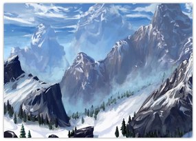 Obraz - Maľované hory (70x50 cm)